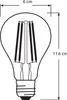 Osram LED Filament Leuchtmittel Birne A60 7,3W = 60W E27 Produktbild-Vorschau 6