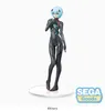 A figurine of Rei Ayanami from Evangelion: Thrice Upon a Time, standing on a clear circular base. Podgląd zdjęcia produktu