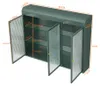Wandschrank 90x20x70 cm Dunkelgruen 3-tueriger Glas + Produktbild-Vorschau 7