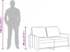 Sofa 2-osobowa, jasnożółta, 120 cm, tapicerowana tkaniną Podgląd zdjęcia produktu 10