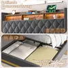 okwish Lit à coussins 160×200 cm avec éclairage LED, ports Voir les images du produit 6