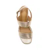 Elegante Damensandalen Gold aus Naturleder mit 8 cm Produktbild-Vorschau 4