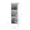 A white wall-mounted cabinet with its door open, showing three shelves with various bathroom items. Produktbild-Vorschau