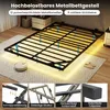 Schwebendes Metallbettgestell mit LED-Beleuchtung, Schwarz, Produktbild-Vorschau 4