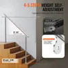 A handrail installed on a wooden staircase, with diagrams illustrating its adjustable angle and connector upgrades. Anteprima dell’immagine prodotto