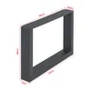 A black metal table leg frame with dimensions indicated by text overlays. Voir les images du produit