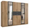Drehtürenschrank Kleiderschrank 270 cm Schubkästen Spiegel Produktbild-Vorschau 1