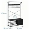 Perchero Relaxdays con estante para zapatos, ganchos, 2 Vista previa de la imagen del producto 4