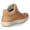 A side view of a brown leather bootie with a shearling lining. Podgląd zdjęcia produktu