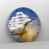 Wanduhr - Rund - Glasuhr - Yacht Meer Welle - 30x30cm - Produktbild-Vorschau 4