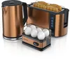 A set of kitchen appliances including a kettle, toaster, and egg cooker, all in a copper finish. Anteprima dell’immagine prodotto