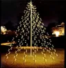 A decorative string of lights shaped like a Christmas tree, illuminated at night in an outdoor setting. Náhled obrázku produktu