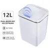 A white sensor trash can with text and icons on the left side. Náhľad obrázku produktu
