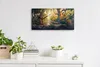 Dekor Leinwand Uhr Wandbilder 60x30 Malerei Fantasie Wald Produktbild-Vorschau 3