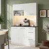 Armoire buffet Merax, meuble haut avec éclairage LED et Voir les images du produit 2