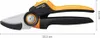 A Fiskars X-series Amboss-Gartenschere L P941 pruning shear is shown against a white background. Dimensions are indicated by lines and text. Produktbild-Vorschau