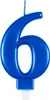 Blaue Kerzenzahl 6 für Geburtstag Produktbild-Vorschau 1