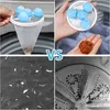 Collage showing laundry accessories and their effectiveness. Produktbild-Vorschau