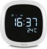 A white digital alarm clock with a black screen displaying the time, date, and temperature. Anteprima dell’immagine prodotto