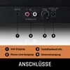 Close-up of the back panel of a turntable, showing various connection ports and labels. Náhľad obrázku produktu