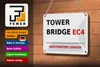 Blechschild London 18x12cm Westminster Tower Bridge EC4 Produktbild-Vorschau 3