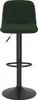 A single dark green velvet bar stool with a black metal base and adjustable height. Náhľad obrázku produktu