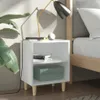 Nachttisch mit Massivholz-Beinen Weiß 40x30x50 cm Produktbild-Vorschau 2