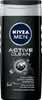 A black bottle of NIVEA MEN ACTIVE CLEAN 3-in-1 shower gel. Podgląd zdjęcia produktu
