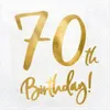 Serwetki '70th Birthday' na 70 urodziny, białe, 33x33cm (1 Podgląd zdjęcia produktu 1