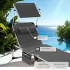 Chaise longue en aluminium Lorella, rembourrée et pliable - Voir les images du produit 4