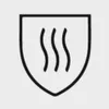 A shield-like icon with three wavy lines inside, representing heat or steam. Voir les images du produit