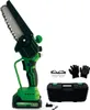 A cordless mini chainsaw and its accessories are displayed against a white background. Produktbild-Vorschau