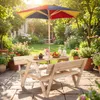 COSTWAY Kindersitzgruppe Outdoor mit Sonnenschirm, Produktbild-Vorschau 2