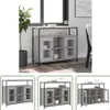 The Living Store Sideboard Grau Sonoma 100x35x80 cm Produktbild-Vorschau 1
