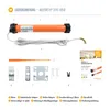 An image showing the components of a roller shutter motor kit, with numbered labels and a descriptive text. Produktbild-Vorschau