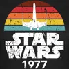 Star Wars Schriftzug 1977 Retro Frauen T-Shirt, L, Schwarz Produktbild-Vorschau 2