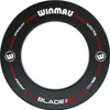 A circular dartboard surround with branding and text. Produktbild-Vorschau