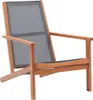 Garten-Loungestuhl Grau Eukalyptus Massivholz und Textilene Produktbild-Vorschau 1