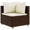 5-tlg. Garten-Lounge-Set mit Kissen Braun Poly Rattan Produktbild-Vorschau 3