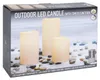 LED Outdoor Kerzen Kerzenset Fernbedienung Timer Elfenbein H15/20/25cm Voir les images du produit