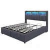 A bed frame with a slatted base, shown from a diagonal angle against a white background. Produktbild-Vorschau