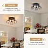 A collage showing a black ceiling light fixture in two different settings: one close-up and one in a dining room. Produktbild-Vorschau