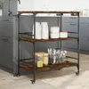 vidaXL Kuchynský vozík dub dymový 100,5x50x105 cm materiál Náhľad obrázku produktu 4