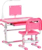 A pink and white children's desk and chair set. Produktbild-Vorschau