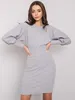 Rue Paris Minikleid für Frauen Dericote grau L Produktbild-Vorschau 1