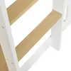 A close-up view of the wooden steps of a white bunk bed. Produktbild-Vorschau