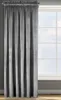 A gray curtain hangs in front of a window. Produktbild-Vorschau