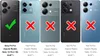 A collage of different phone models with checkmarks and crosses indicating compatibility. Produktbild-Vorschau