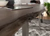 MASSIVMOEBEL24 Baumtisch Akazie 120x90x76 grau Beine silber Produktbild-Vorschau 4