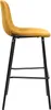 A side view of a yellow bar stool with black legs against a white background. Voir les images du produit